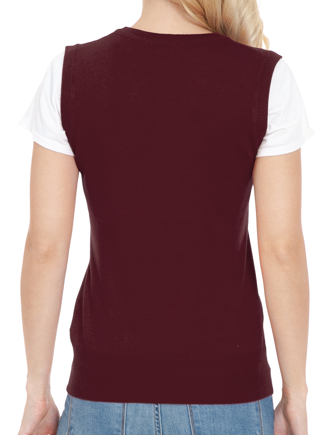 Women's V-Neck Sleeveless Stretch Pullover Premium Sweater Vest Top (S-3X)