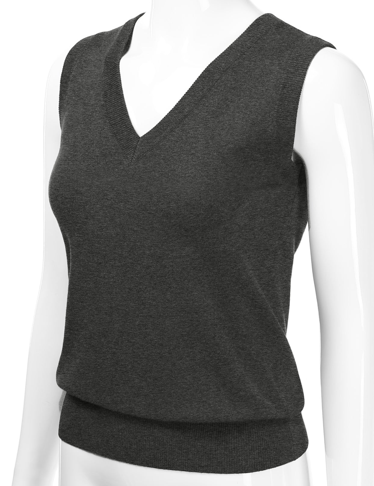 Women's V-Neck Sleeveless Stretch Pullover Premium Sweater Vest Top (S-3X)