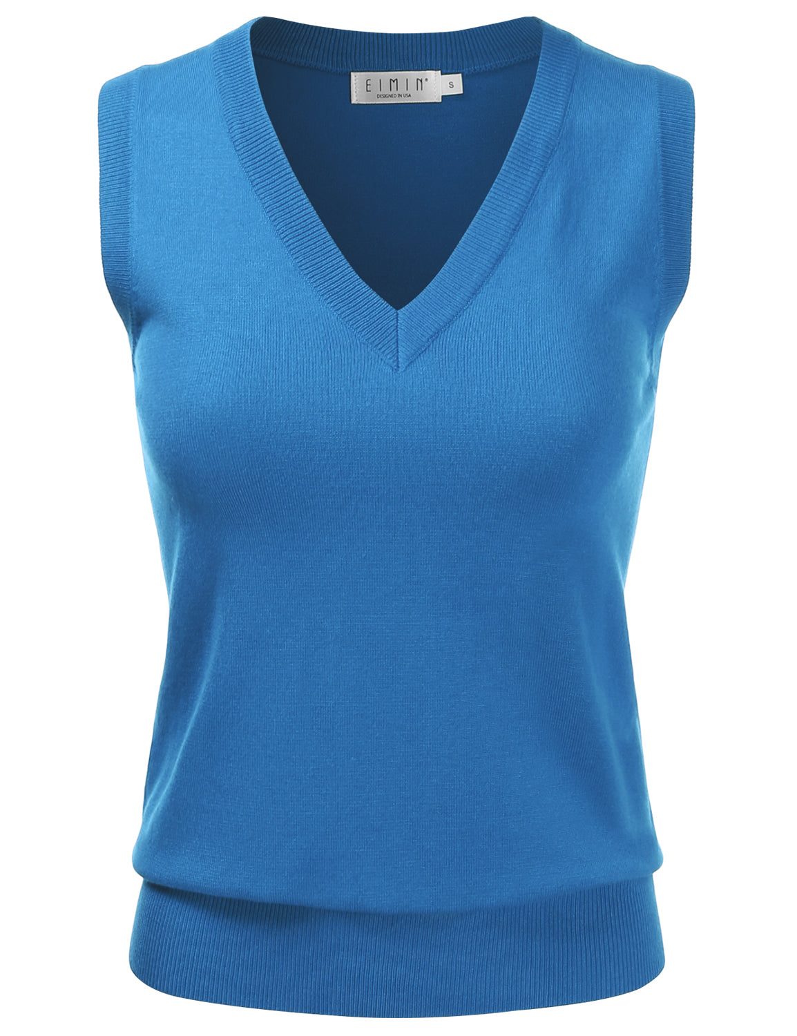 Women's V-Neck Sleeveless Stretch Pullover Premium Sweater Vest Top (S-3X)