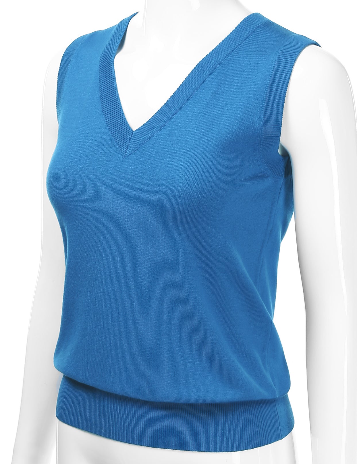 Women's V-Neck Sleeveless Stretch Pullover Premium Sweater Vest Top (S-3X)