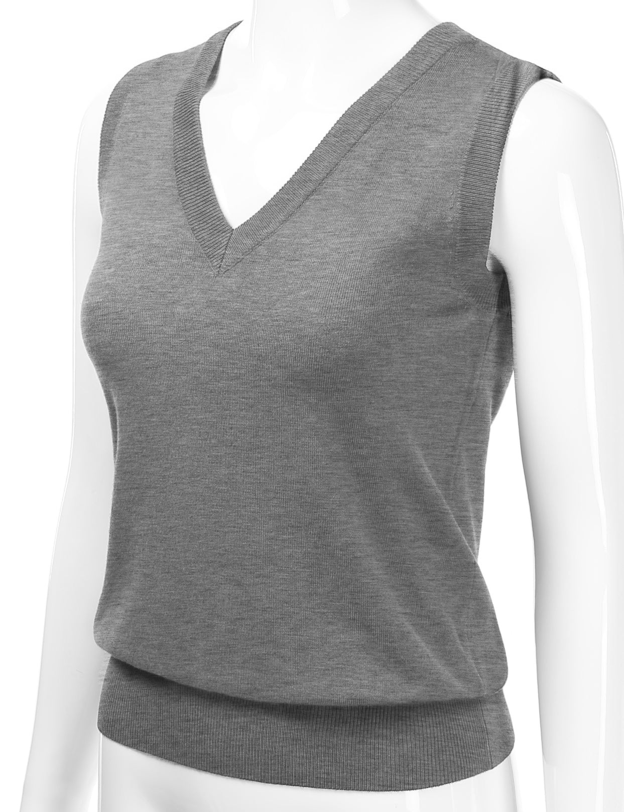 Women's V-Neck Sleeveless Stretch Pullover Premium Sweater Vest Top (S-3X)