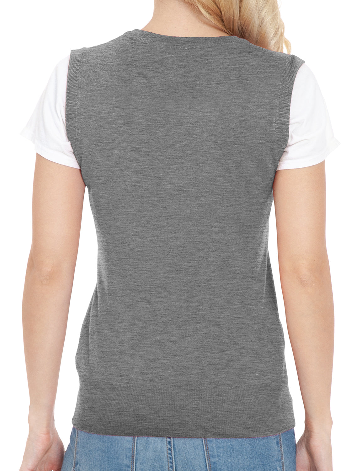 Women's V-Neck Sleeveless Stretch Pullover Premium Sweater Vest Top (S-3X)
