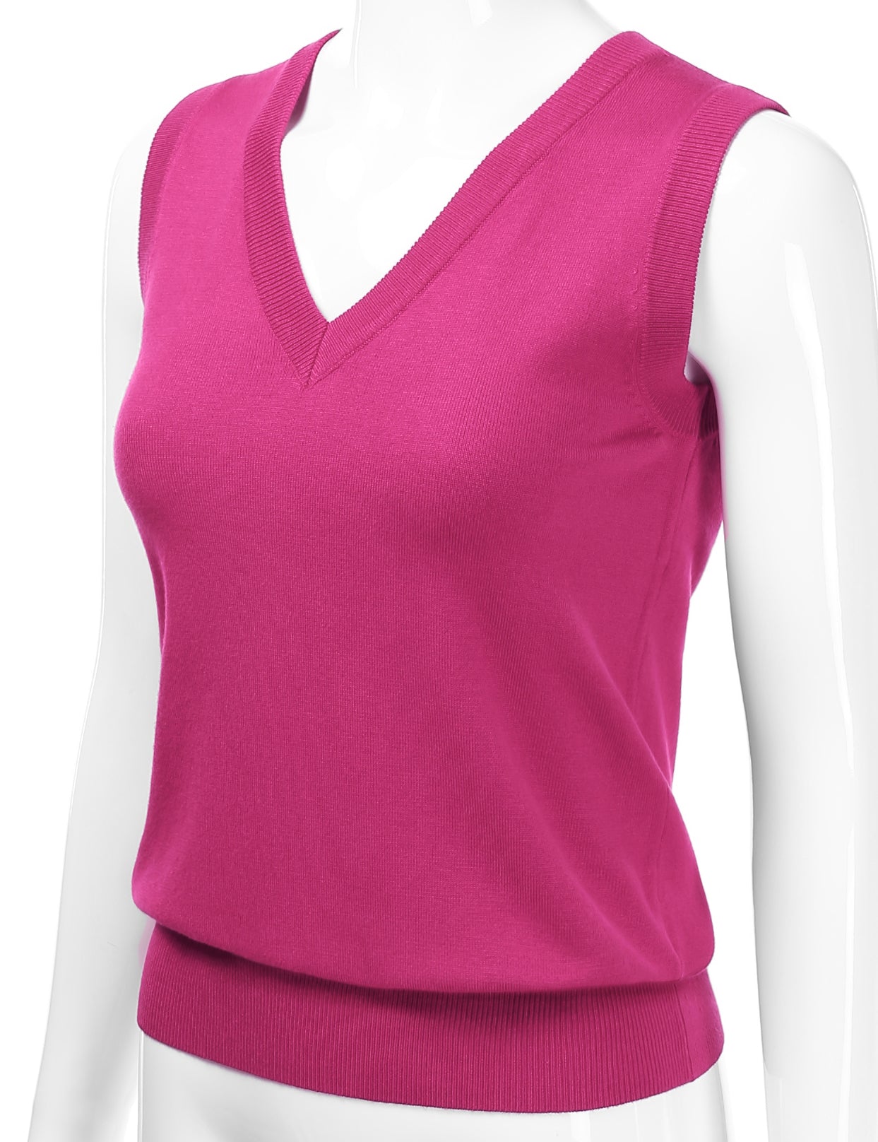 Women's V-Neck Sleeveless Stretch Pullover Premium Sweater Vest Top (S-3X)