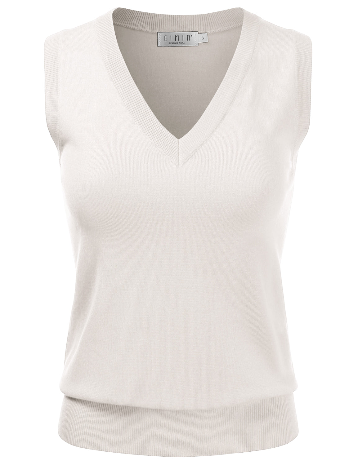 Women's V-Neck Sleeveless Stretch Pullover Premium Sweater Vest Top (S-3X)