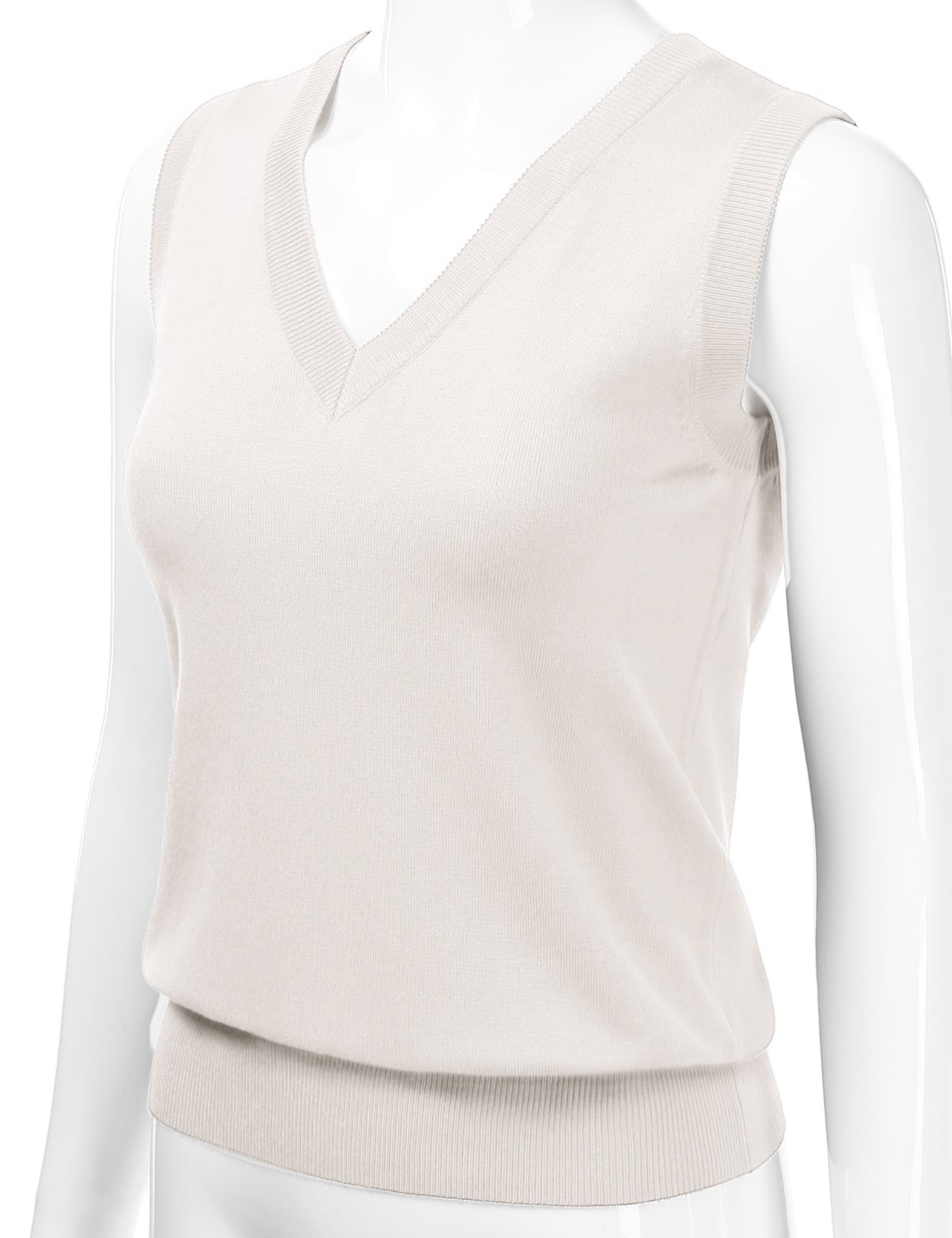 Women's V-Neck Sleeveless Stretch Pullover Premium Sweater Vest Top (S-3X)