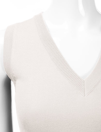Women's V-Neck Sleeveless Stretch Pullover Premium Sweater Vest Top (S-3X)