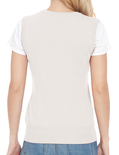Women's V-Neck Sleeveless Stretch Pullover Premium Sweater Vest Top (S-3X)