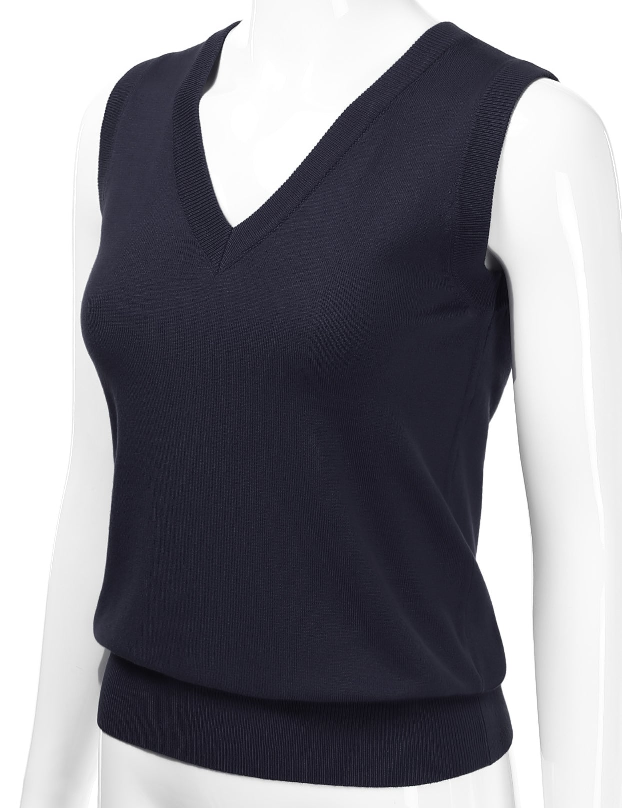 Women's V-Neck Sleeveless Stretch Pullover Premium Sweater Vest Top (S-3X)