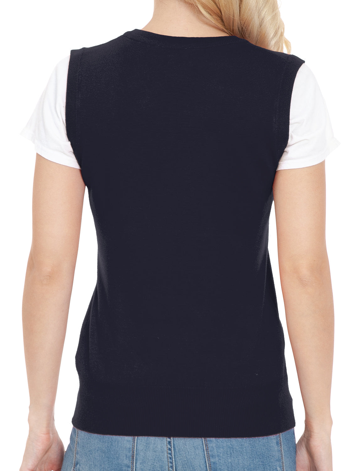 Women's V-Neck Sleeveless Stretch Pullover Premium Sweater Vest Top (S-3X)