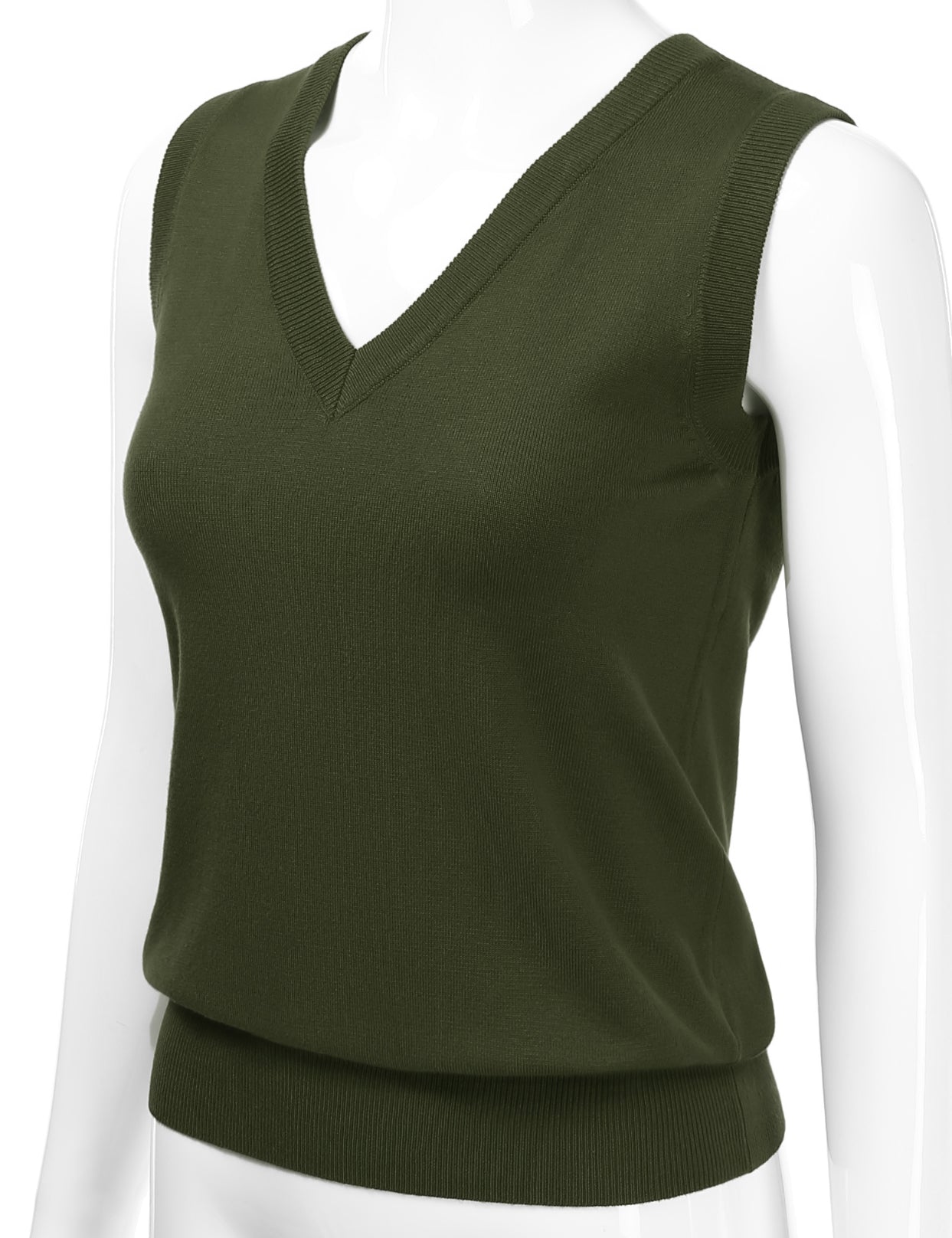 Women's V-Neck Sleeveless Stretch Pullover Premium Sweater Vest Top (S-3X)