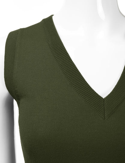 Women's V-Neck Sleeveless Stretch Pullover Premium Sweater Vest Top (S-3X)