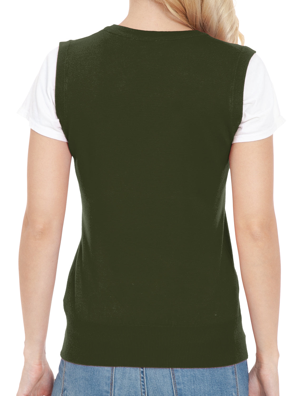 Women's V-Neck Sleeveless Stretch Pullover Premium Sweater Vest Top (S-3X)