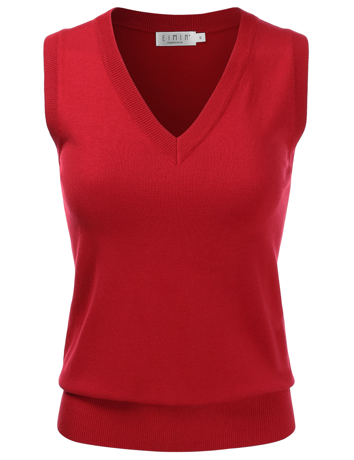 Women's V-Neck Sleeveless Stretch Pullover Premium Sweater Vest Top (S-3X)