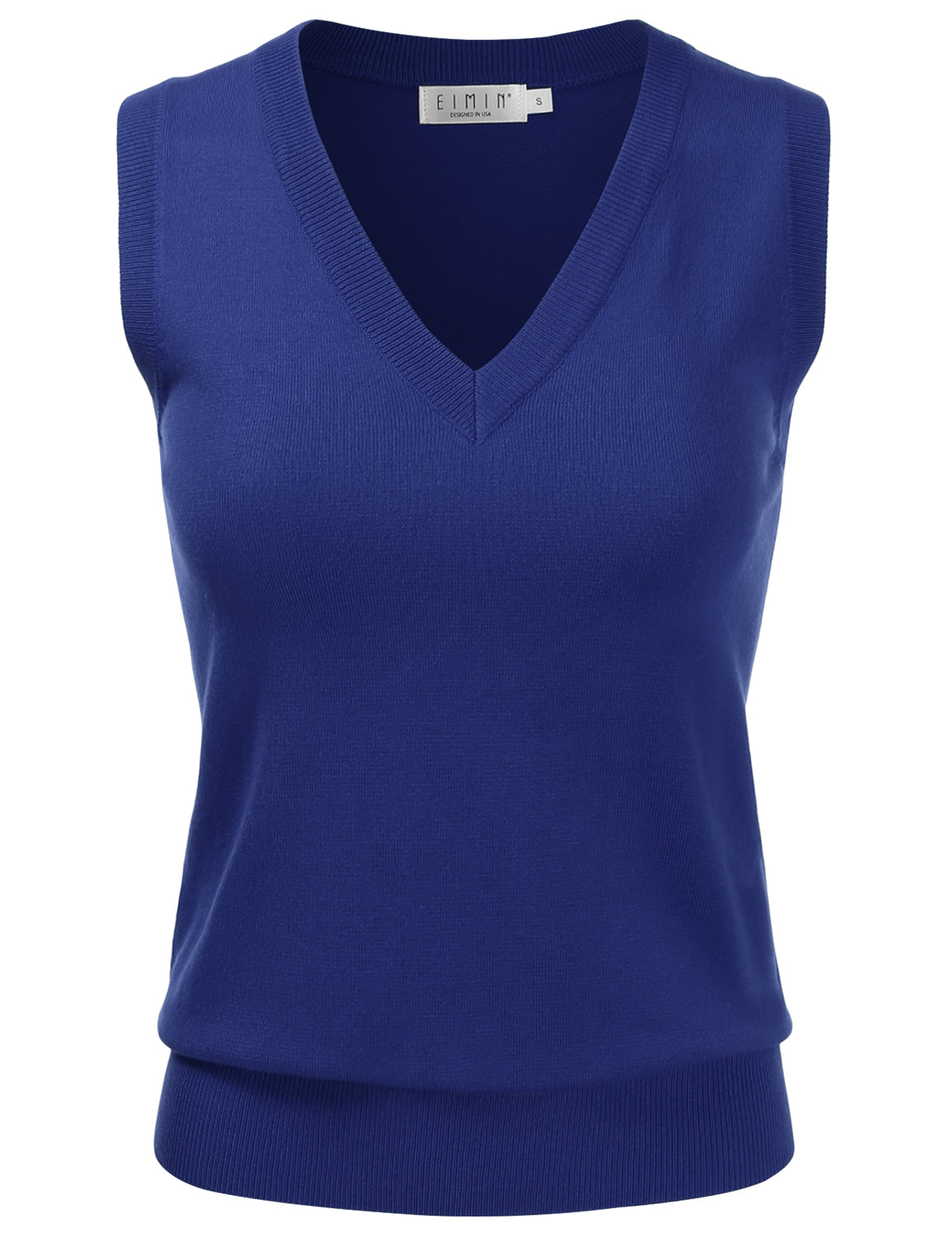 Women's V-Neck Sleeveless Stretch Pullover Premium Sweater Vest Top (S-3X)