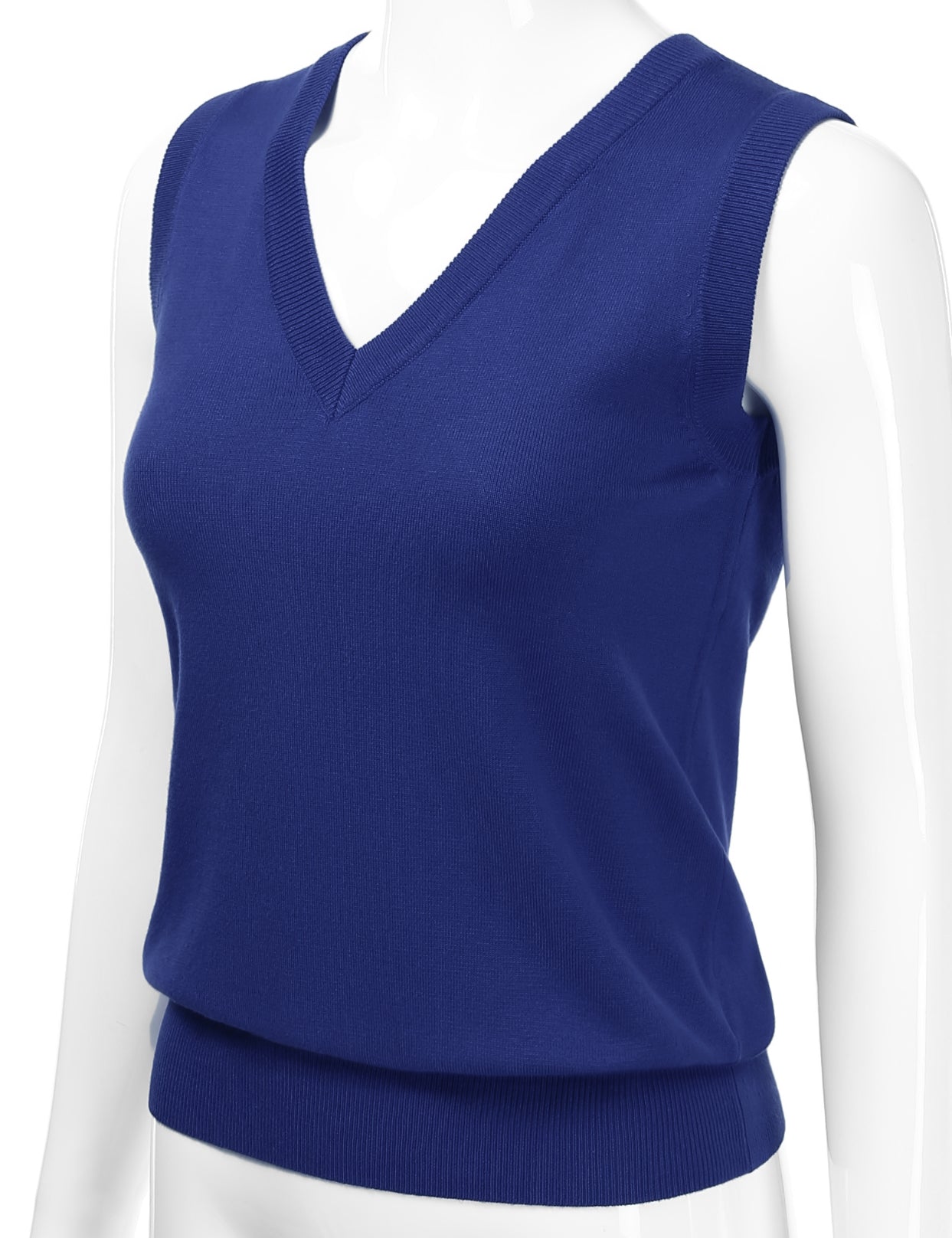 Women's V-Neck Sleeveless Stretch Pullover Premium Sweater Vest Top (S-3X)