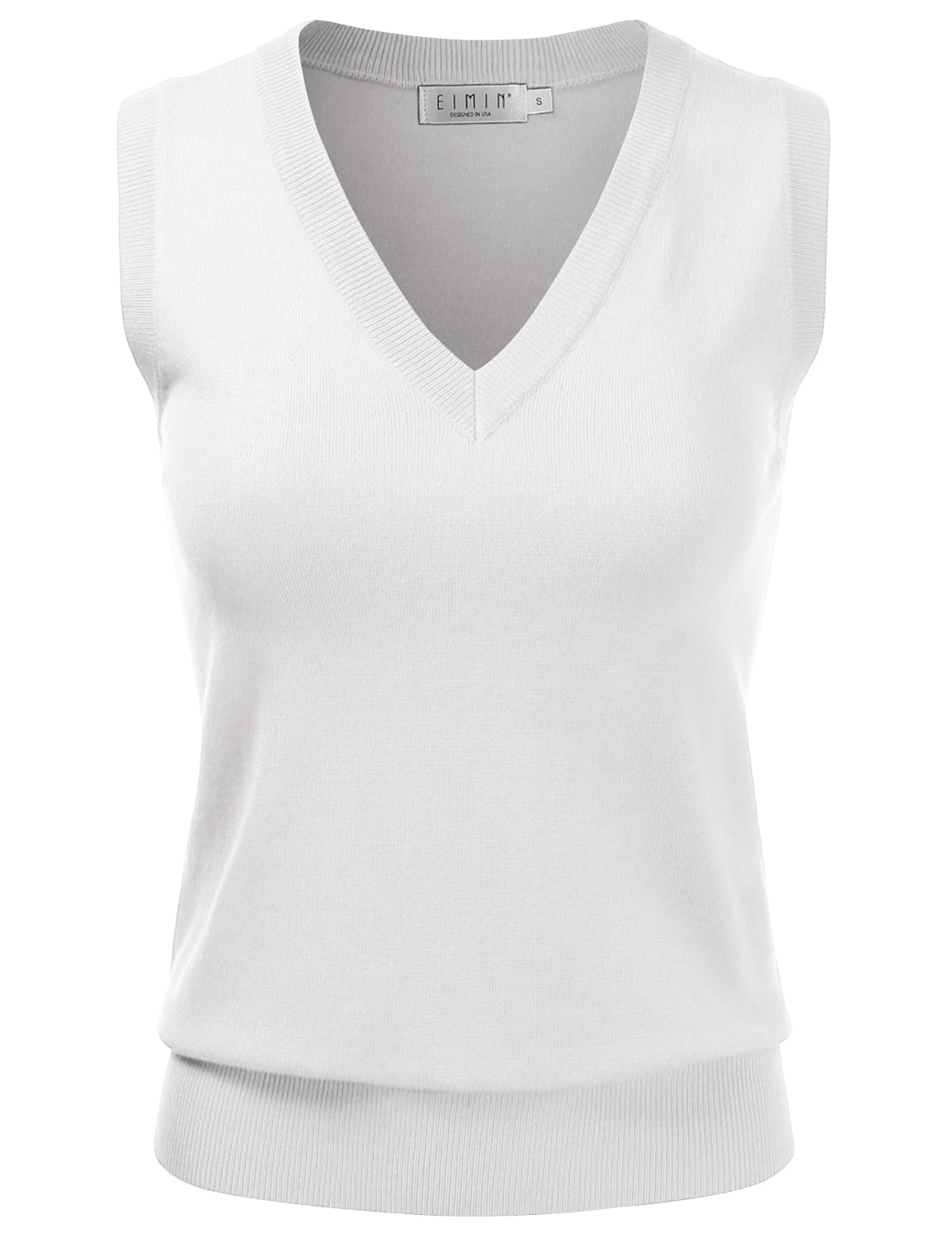 Women's V-Neck Sleeveless Stretch Pullover Premium Sweater Vest Top (S-3X)