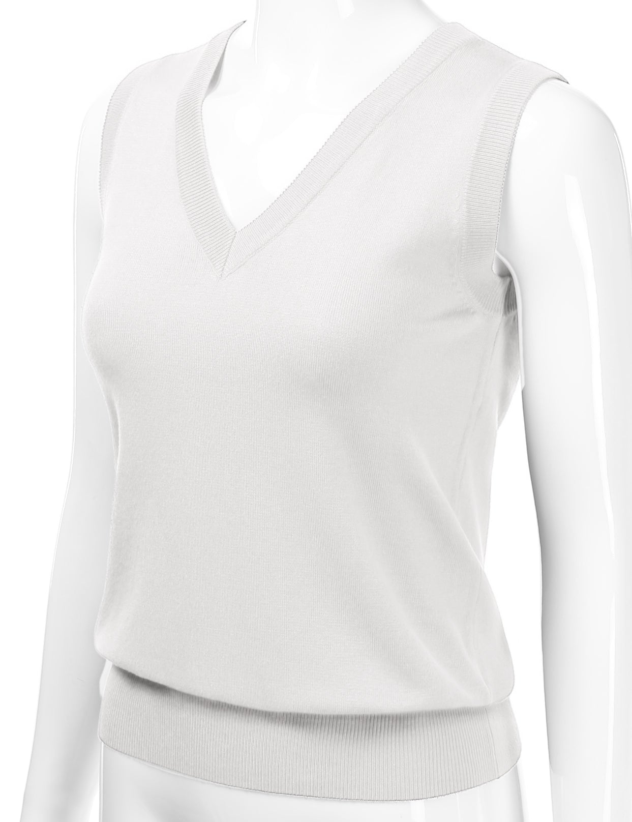 Women's V-Neck Sleeveless Stretch Pullover Premium Sweater Vest Top (S-3X)