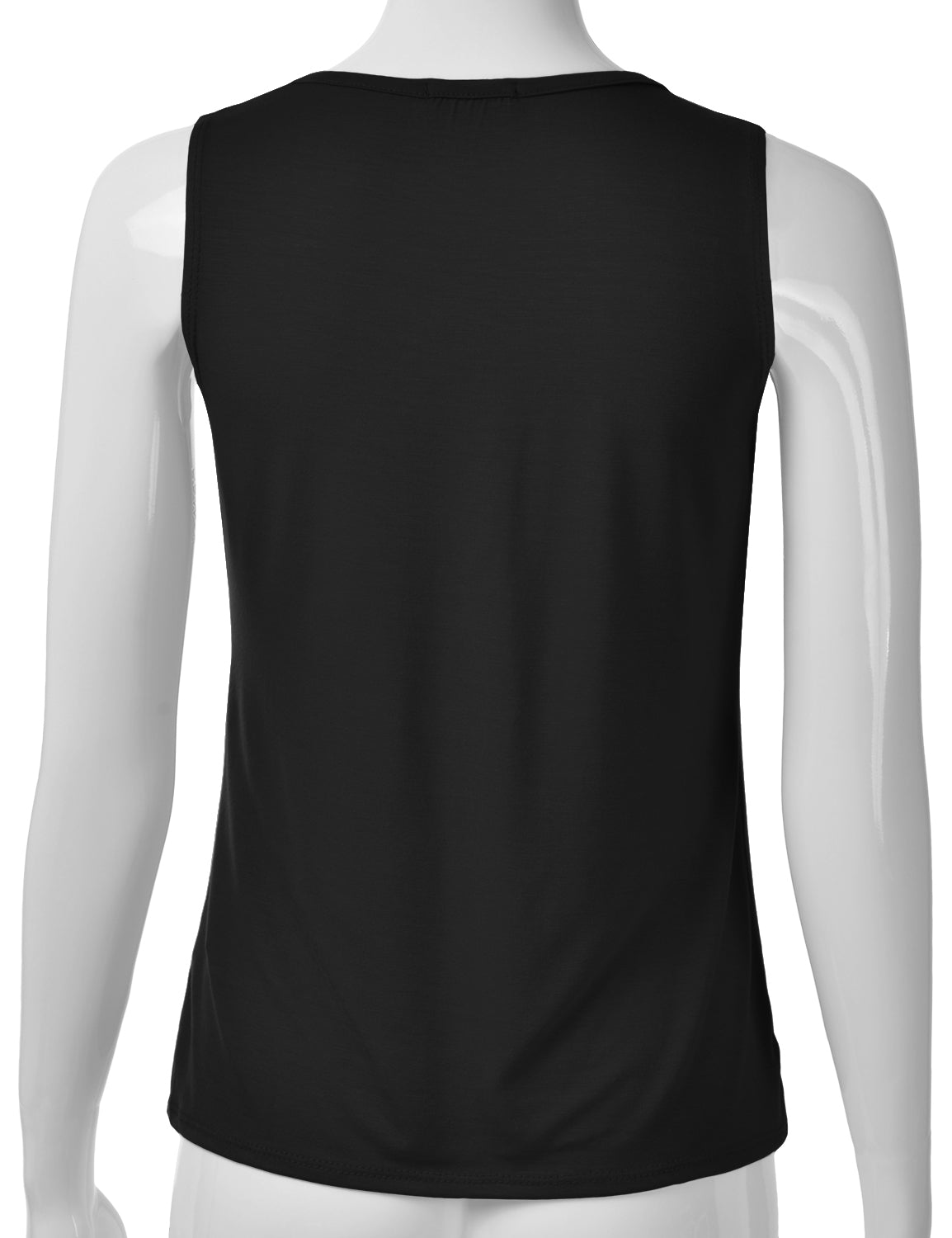 Women's Pleated Scoop Neck Sleeveless Stretch Basic Soft Tank Top (S-3X)