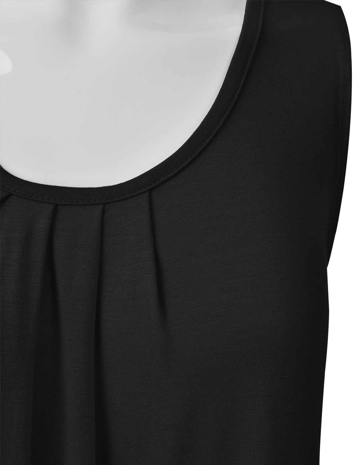 Women's Pleated Scoop Neck Sleeveless Stretch Basic Soft Tank Top (S-3X)