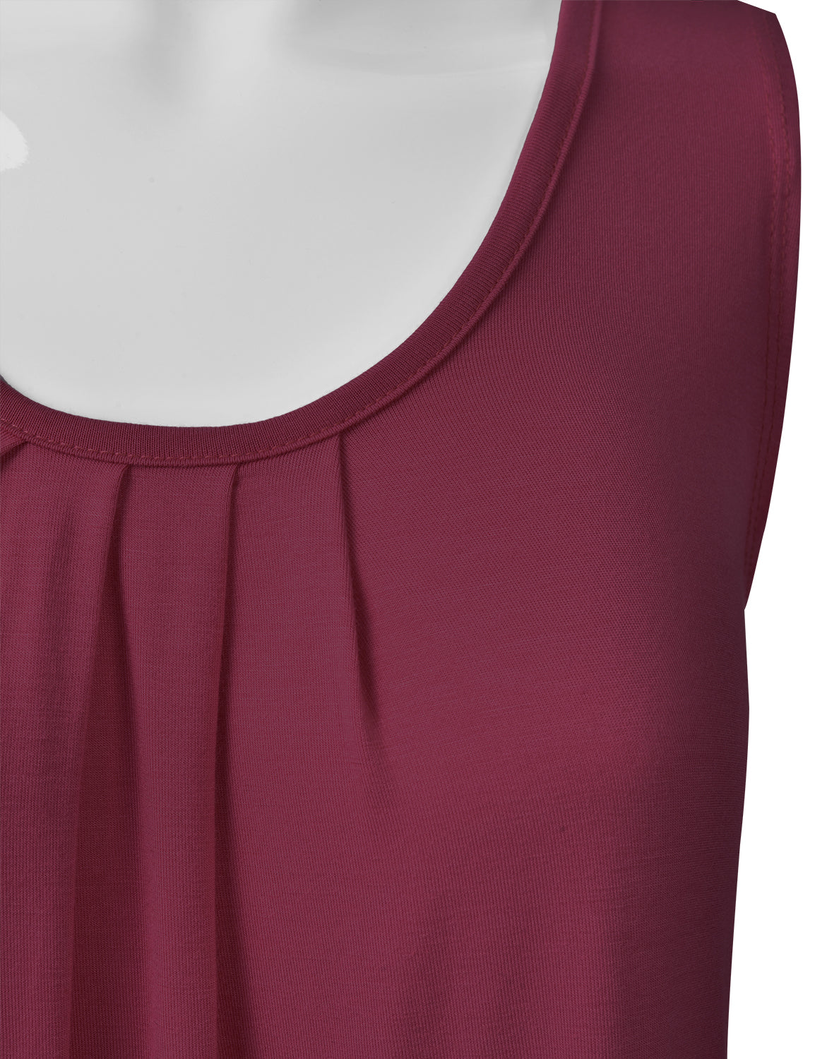 Women's Pleated Scoop Neck Sleeveless Stretch Basic Soft Tank Top (S-3X)