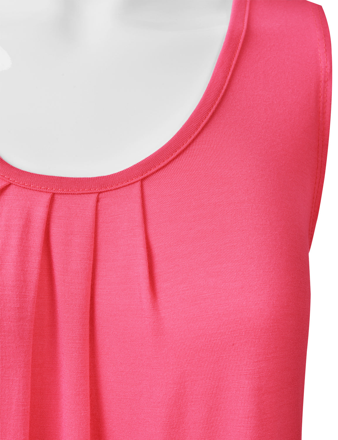 Women's Pleated Scoop Neck Sleeveless Stretch Basic Soft Tank Top (S-3X)