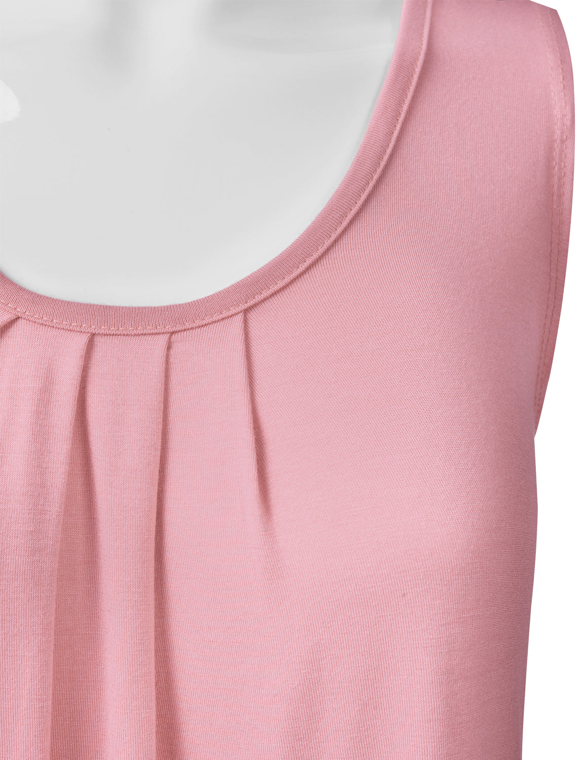 Women's Pleated Scoop Neck Sleeveless Stretch Basic Soft Tank Top (S-3X)