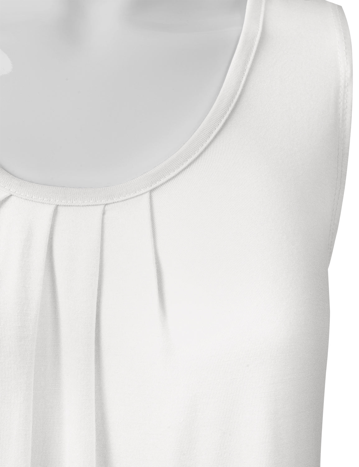 Women's Pleated Scoop Neck Sleeveless Stretch Basic Soft Tank Top (S-3X)