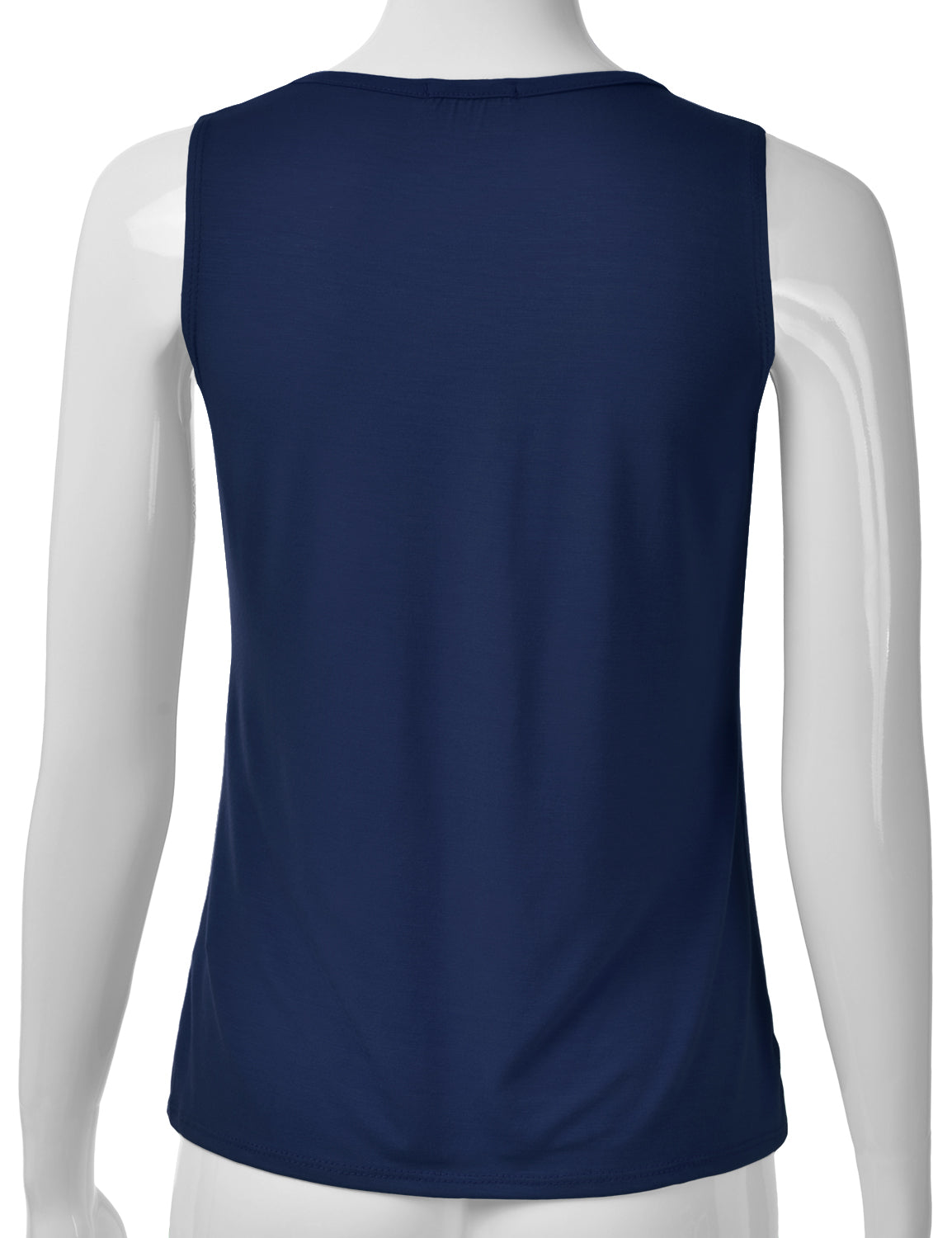 Women's Pleated Scoop Neck Sleeveless Stretch Basic Soft Tank Top (S-3X)