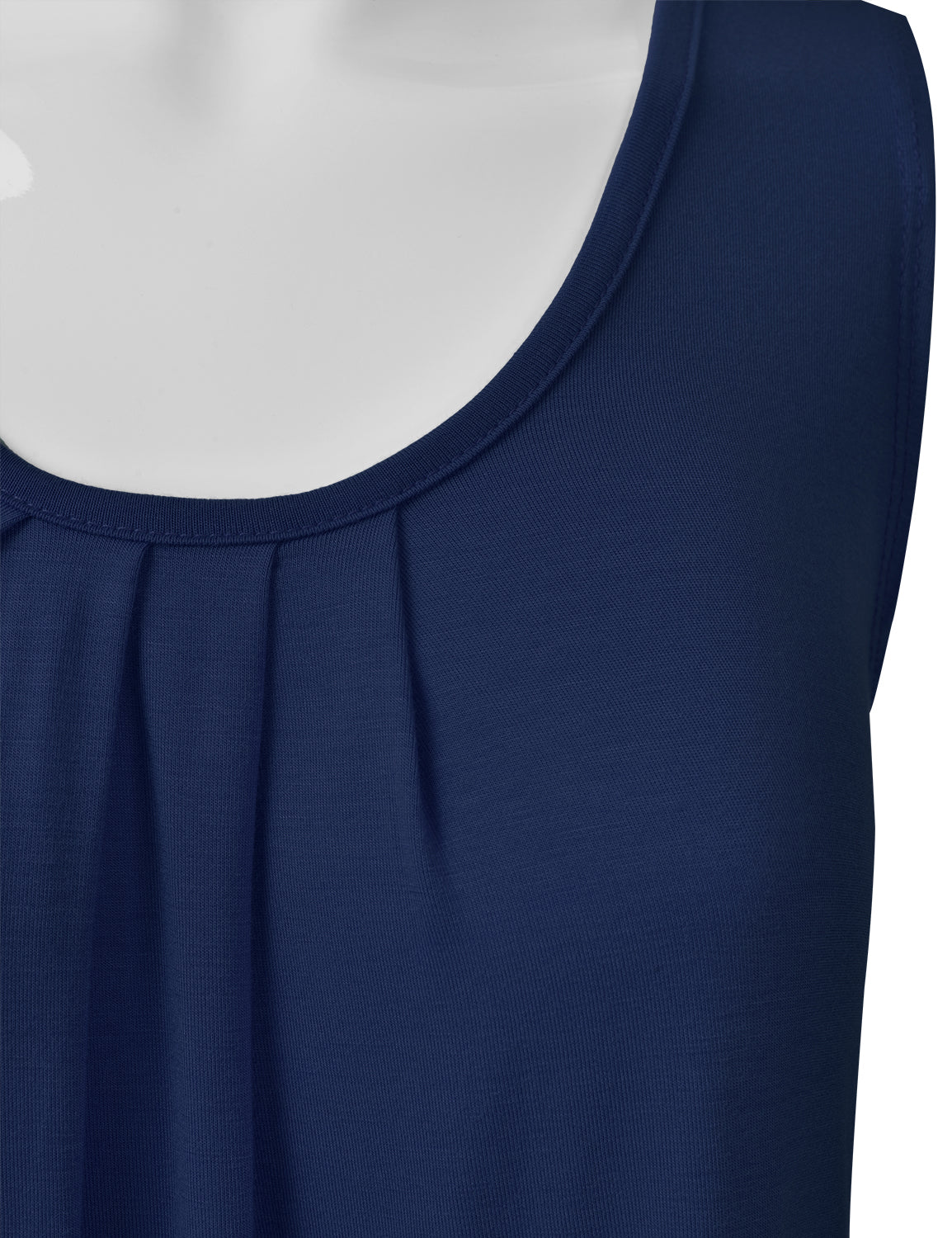 Women's Pleated Scoop Neck Sleeveless Stretch Basic Soft Tank Top (S-3X)