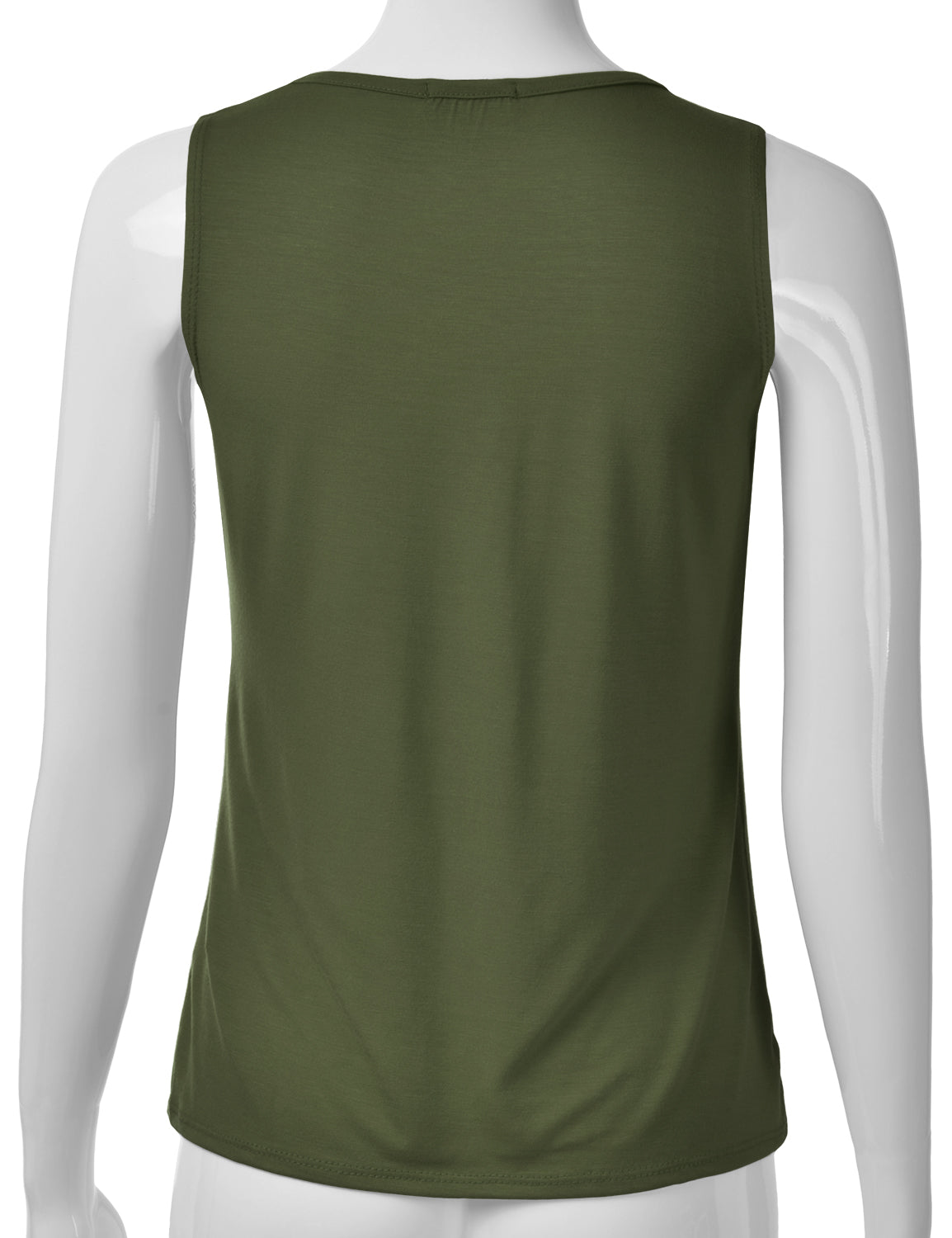 Women's Pleated Scoop Neck Sleeveless Stretch Basic Soft Tank Top (S-3X)