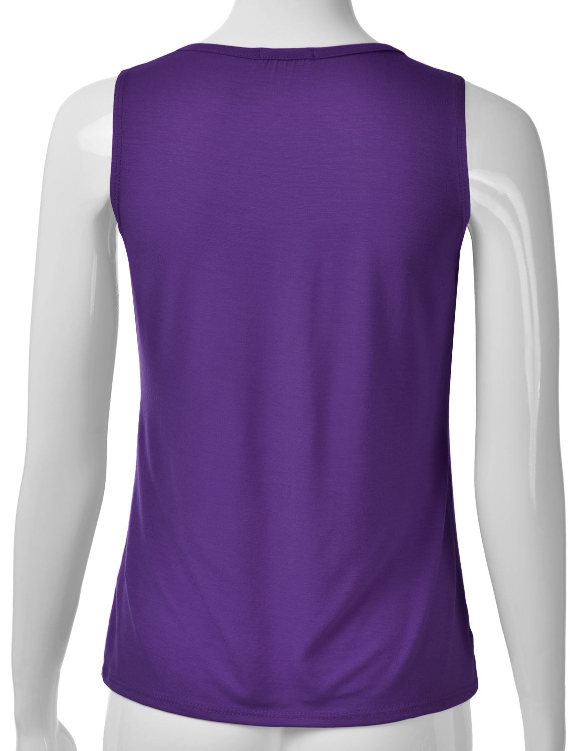 Women's Pleated Scoop Neck Sleeveless Stretch Basic Soft Tank Top (S-3X)