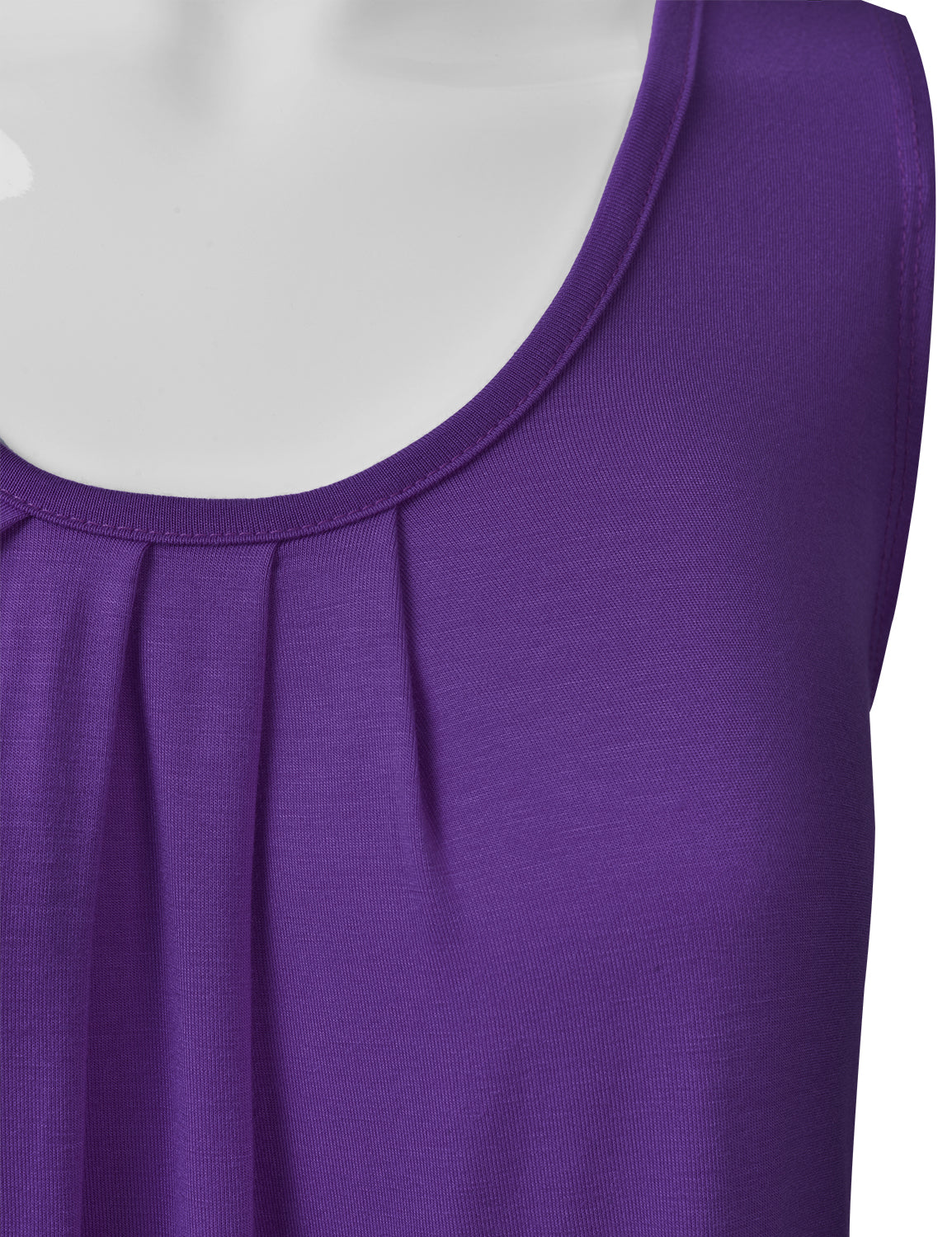 Women's Pleated Scoop Neck Sleeveless Stretch Basic Soft Tank Top (S-3X)