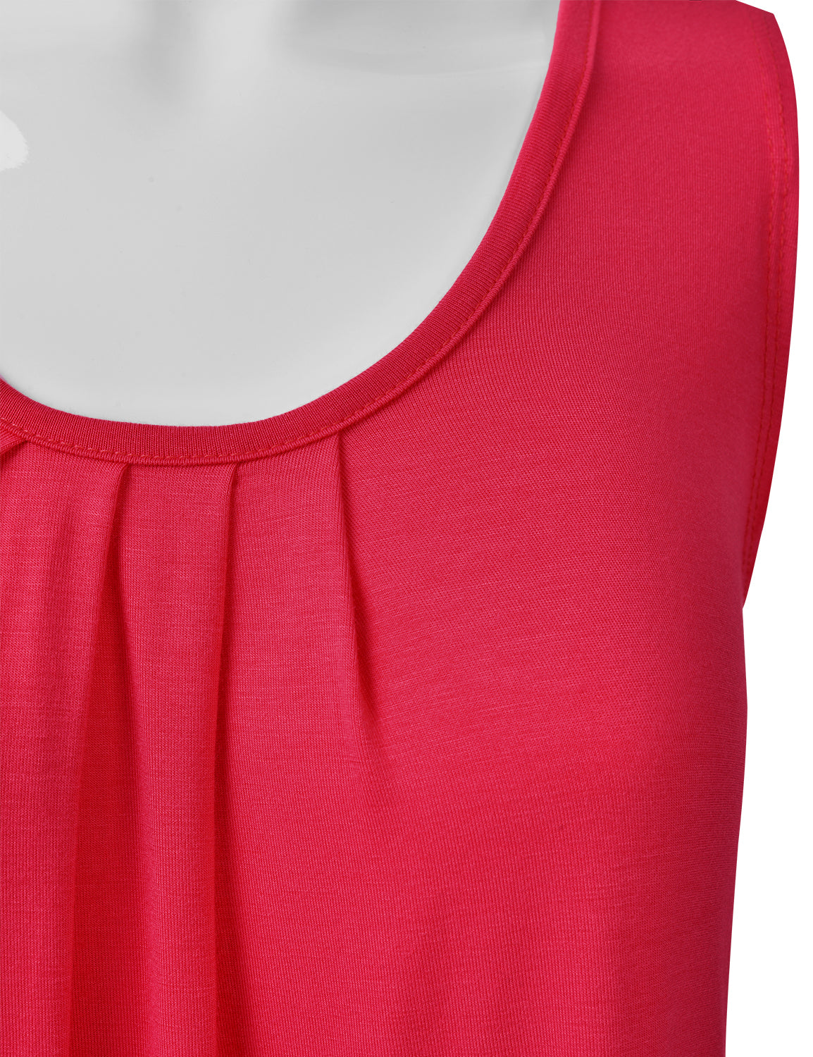 Women's Pleated Scoop Neck Sleeveless Stretch Basic Soft Tank Top (S-3X)