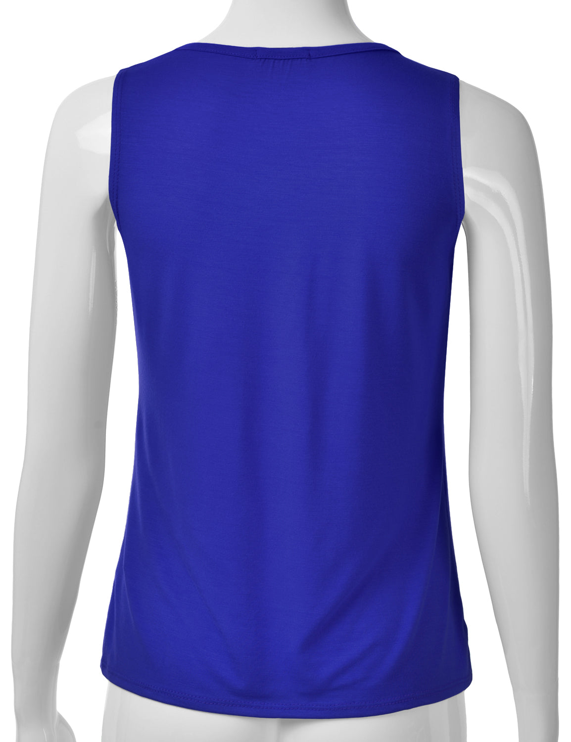 Women's Pleated Scoop Neck Sleeveless Stretch Basic Soft Tank Top (S-3X)