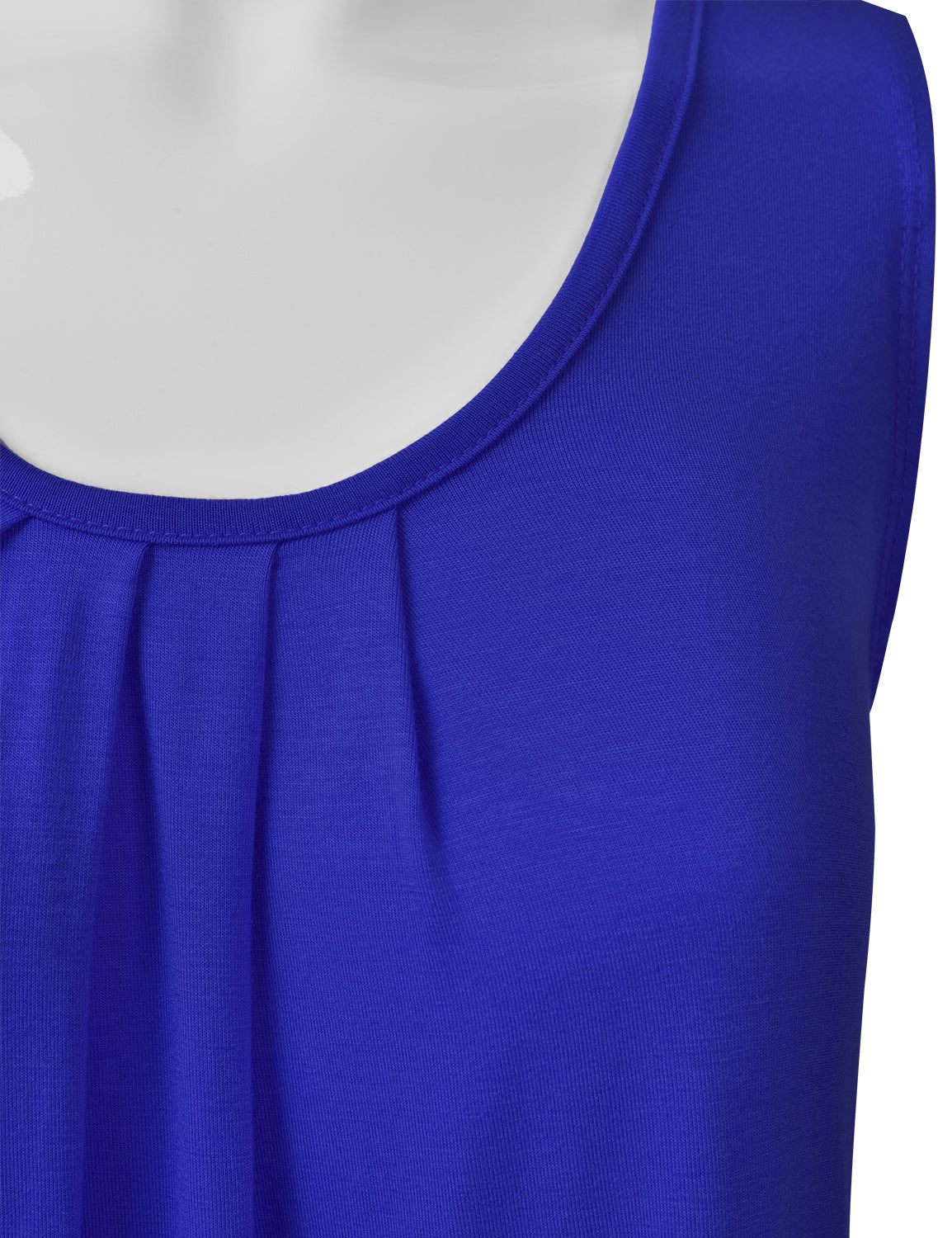 Women's Pleated Scoop Neck Sleeveless Stretch Basic Soft Tank Top (S-3X)