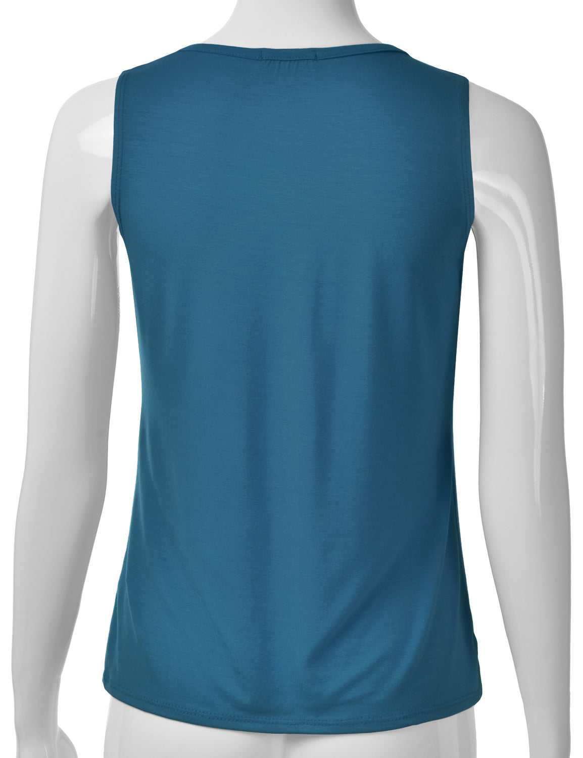 Women's Pleated Scoop Neck Sleeveless Stretch Basic Soft Tank Top (S-3X)