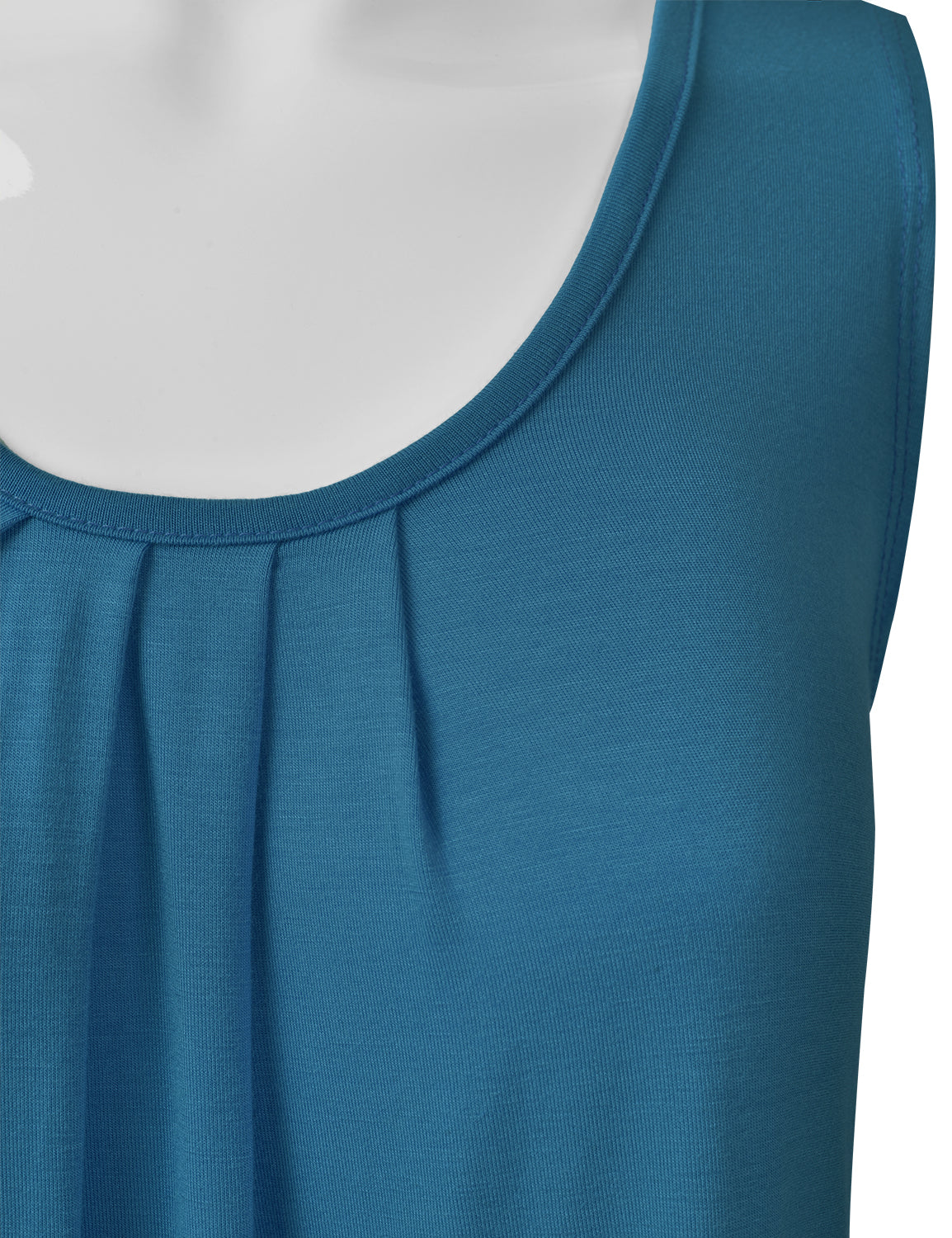 Women's Pleated Scoop Neck Sleeveless Stretch Basic Soft Tank Top (S-3X)