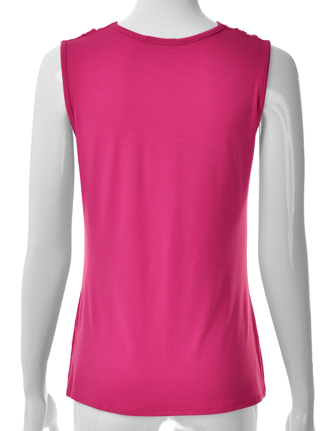Women's Cowl Neck Ruched Draped Sleeveless Stretchy Blouse Tank Top (S-3X)