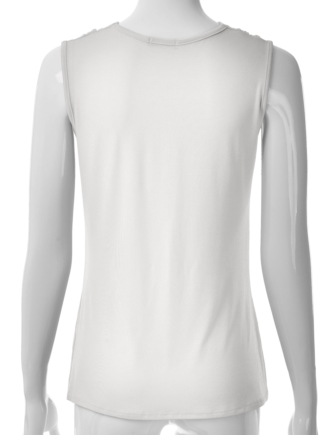 Women's Cowl Neck Ruched Draped Sleeveless Stretchy Blouse Tank Top (S-3X)