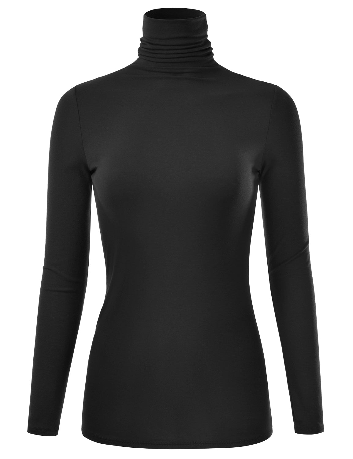 Women's Long Sleeve Turtleneck Light Weight Pullover Slim Fit T-Shirts Top Sweater (S-3XL)