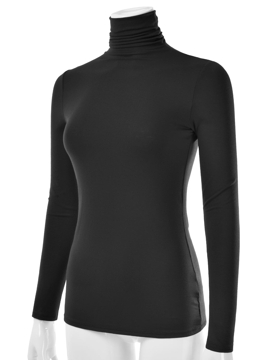 Women's Long Sleeve Turtleneck Light Weight Pullover Slim Fit T-Shirts Top Sweater (S-3XL)