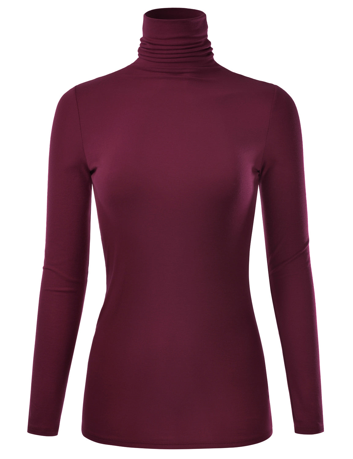 Women's Long Sleeve Turtleneck Light Weight Pullover Slim Fit T-Shirts Top Sweater (S-3XL)