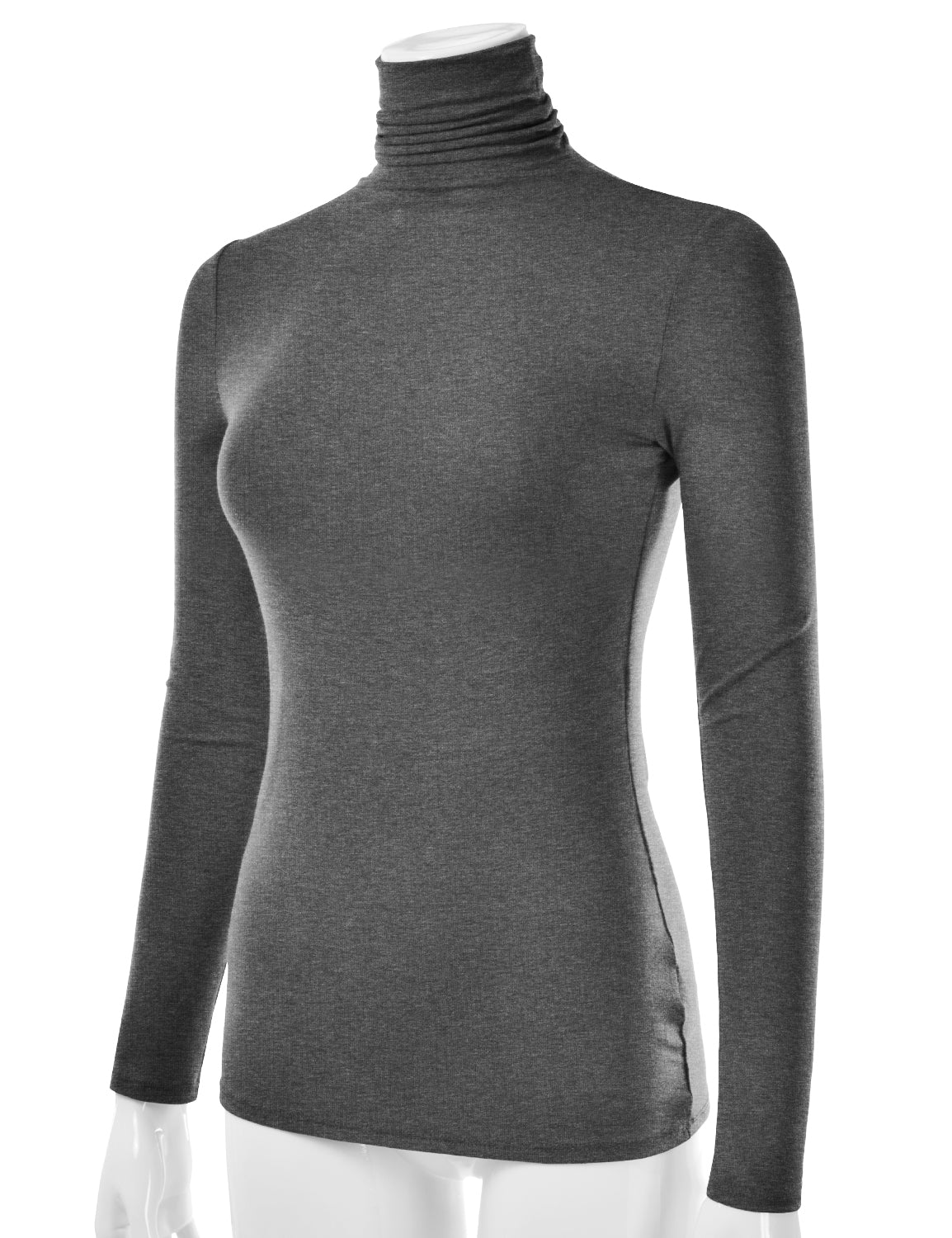 Women's Long Sleeve Turtleneck Light Weight Pullover Slim Fit T-Shirts Top Sweater (S-3XL)