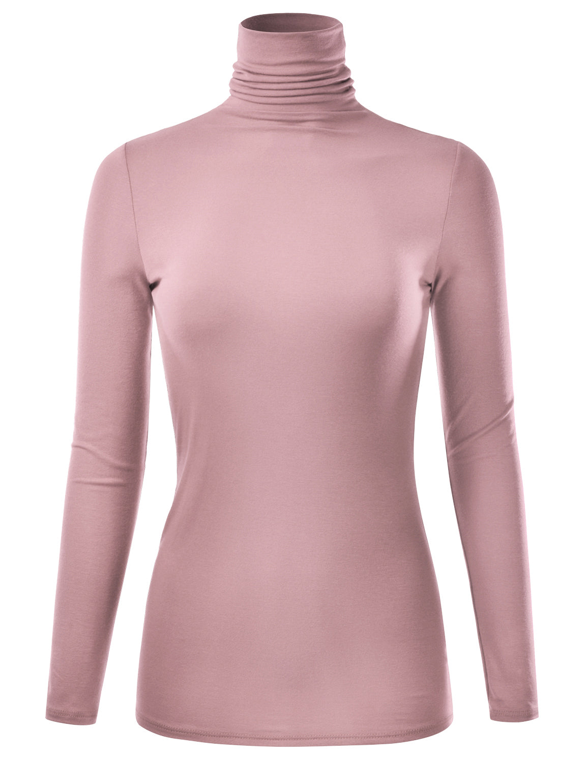 Women's Long Sleeve Turtleneck Light Weight Pullover Slim Fit T-Shirts Top Sweater (S-3XL)