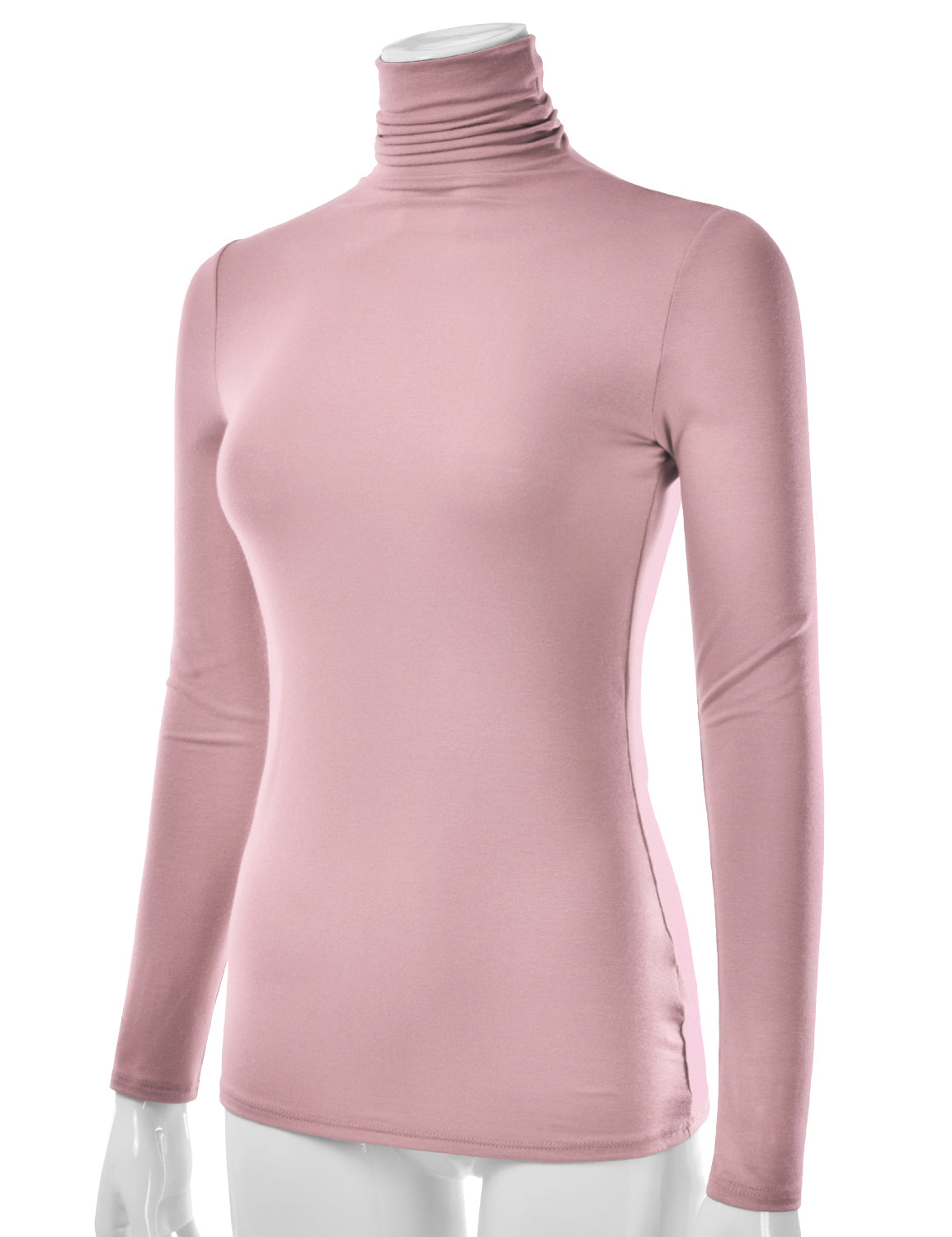 Women's Long Sleeve Turtleneck Light Weight Pullover Slim Fit T-Shirts Top Sweater (S-3XL)