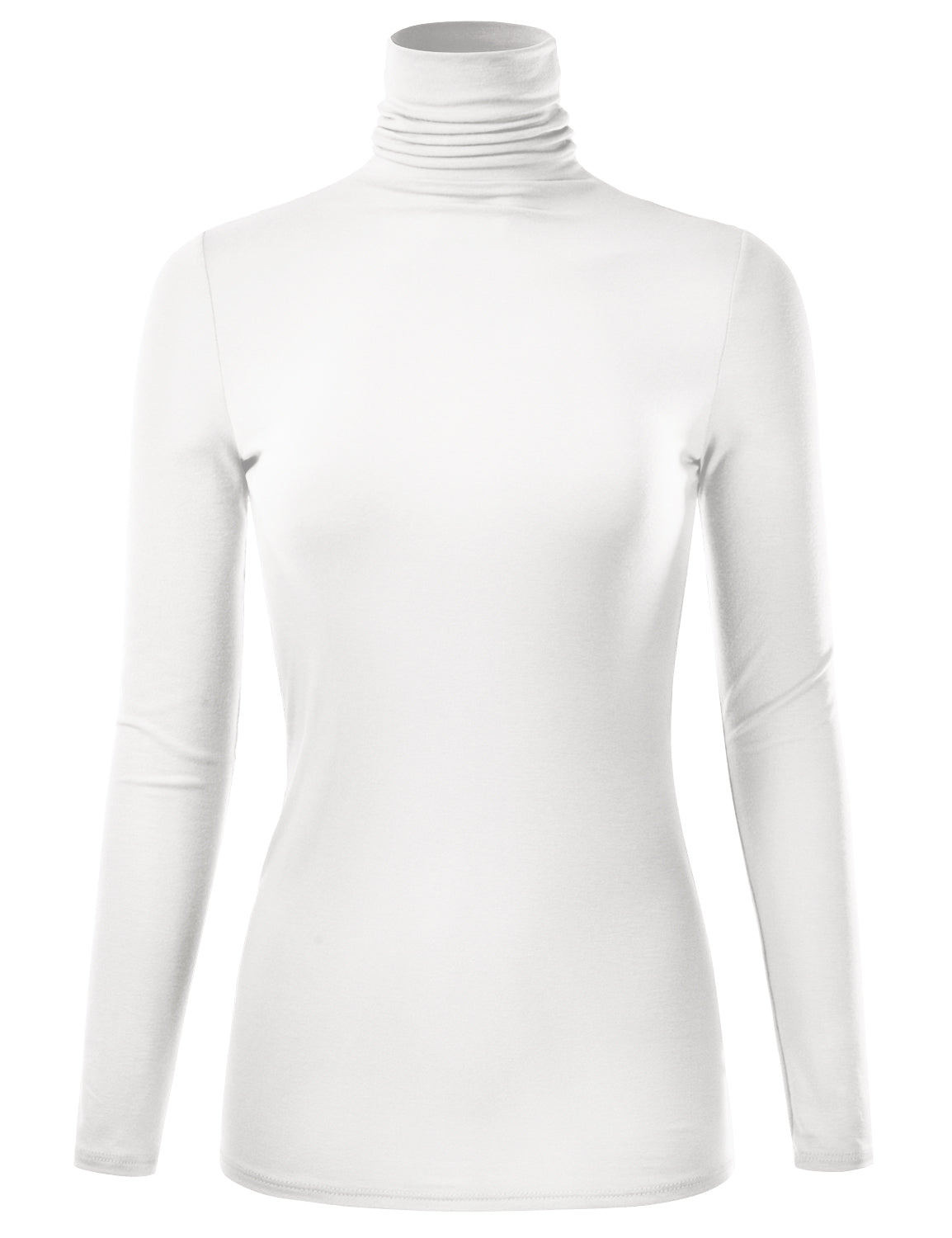Women's Long Sleeve Turtleneck Light Weight Pullover Slim Fit T-Shirts Top Sweater (S-3XL)