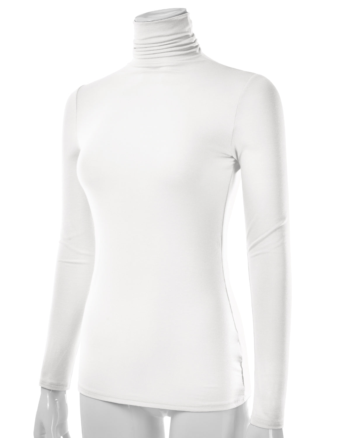 Women's Long Sleeve Turtleneck Light Weight Pullover Slim Fit T-Shirts Top Sweater (S-3XL)