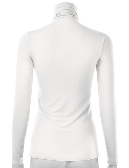 Women's Long Sleeve Turtleneck Light Weight Pullover Slim Fit T-Shirts Top Sweater (S-3XL)