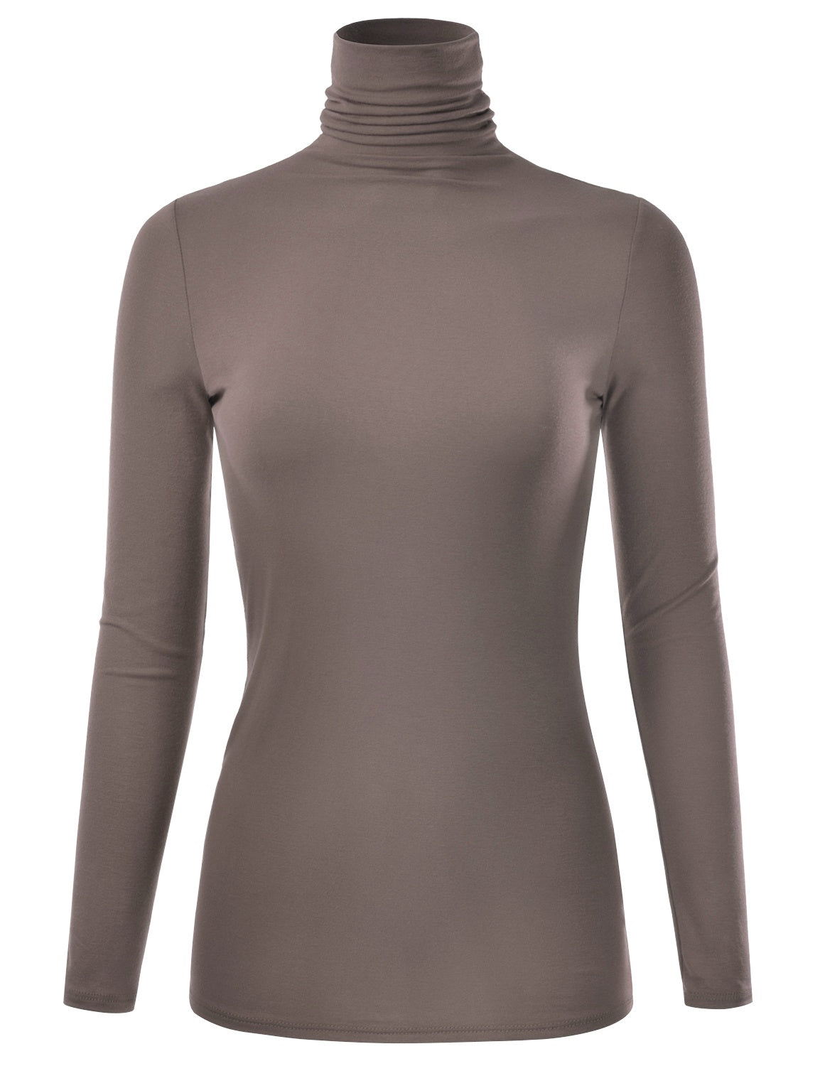 Women's Long Sleeve Turtleneck Light Weight Pullover Slim Fit T-Shirts Top Sweater (S-3XL)
