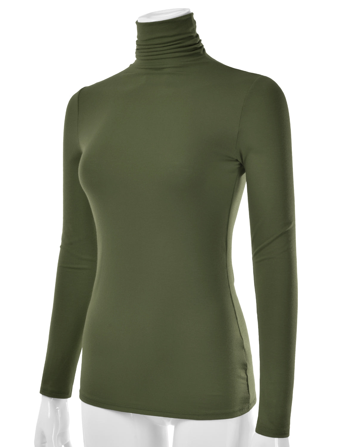 Women's Long Sleeve Turtleneck Light Weight Pullover Slim Fit T-Shirts Top Sweater (S-3XL)